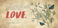 Framed 1 Corinthians 13:13 Faith, Hope and Love (Butterflies)