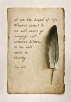 Framed John 6:35 I am the Bread of Life (Sepia)