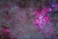 Framed Carina Nebula and Surrounding Clusters