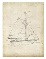 Framed Sailboat Blueprint III