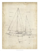 Framed Sailboat Blueprint IV