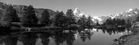 Framed Matterhorn reflecting into Grindjisee Lake, Zermatt, Valais Canton, Switzerland
