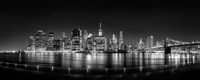 Framed Illuminated  Manhattan Skyline, New York City