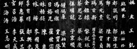 Framed Close-up of Chinese ideograms, Beijing, China BW