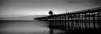 Framed Silhouette of a pier, San Clemente Pier, Los Angeles County, California BW