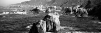 Framed Rock formations on the beach, Big Sur, Garrapata State Beach, California