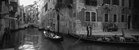 Framed Tourists in a Gondola, Venice, Italy (black & white)