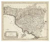 Framed Antique Map of Tuscany
