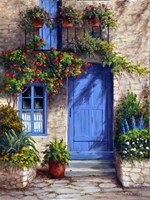 Framed Provence Blue Door