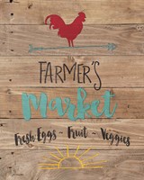 Framed Farmer's Market - Brown