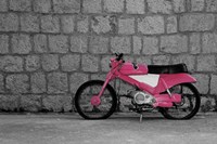 Framed Pop of Color Pink Motorcycle