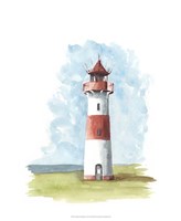 Framed Watercolor Lighthouse II