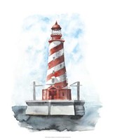 Framed Watercolor Lighthouse IV