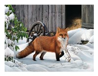 Framed Fox and Barn