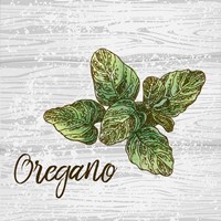 Framed Oregano on Wood