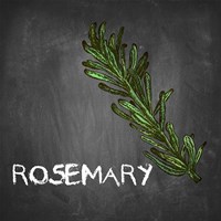 Framed Rosemary on Chalkboard