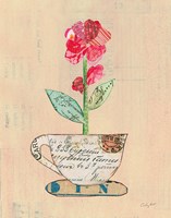 Framed Teacup Floral IV on Print