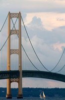 Framed Mackinac Bridge on a Clear Day