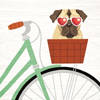 Framed Beach Bums Pug Bicycle I