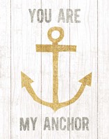 Framed Beachscape III Anchor Quote Gold Neutral