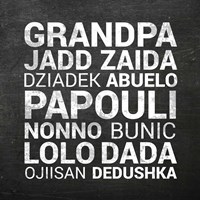 Framed Grandpa Various Languages - Chalkboard