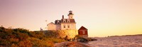 Framed Lighthouse at the coast, Rose Island Light, Newport, Rhode Island, New England