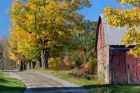 Framed Rural barn, farm in autumn, New Hampshire