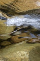 Framed New Hampshire Abstract design formed by rock and rushing water of the Swift River, White Mountain NF