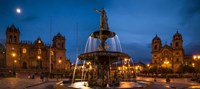 Framed Fountain at La Catedral, Plaza De Armas, Cusco City, Peru