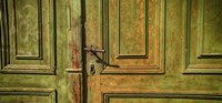 Framed Closed Door of a House,  Transylvania, Romania
