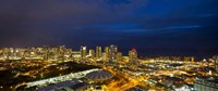 Framed Downtown Honolulu Lit-Up at Night, Oahu, Hawaii