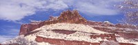 Framed Snow Covered Cliff in Capitol Reef National Park, Utah