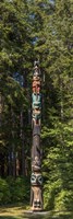 Framed Totem Pole in Forest, Sitka, Southeast Alaska