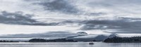 Framed Fishing Boat and Mt Edgecumbe, Sitka, Southeast Alaska