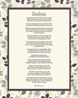 Framed Desiderata Leaf Pattern Frame Light