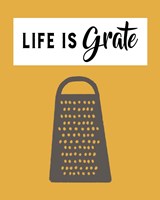 Framed 'Retro Kitchen I - Life Is Grate' border=