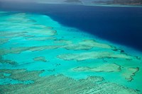 Framed Malolo Barrier Reef and Malolo Island, Mamanuca Islands, Fiji