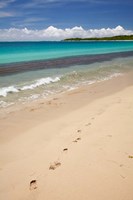 Framed Footprints in sand on Natadola Beach, Coral Coast, Viti Levu, Fiji