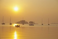 Framed Tavern Island at Sunrise, Rowayton, Connecticut