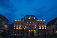 Framed Night view of Bratislava Opera House, Slovakia