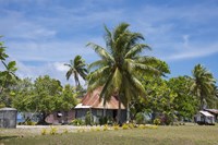 Framed Fiji, Southern Lau Group, Island of Fulanga. Village of Fulanga. Typical village home.