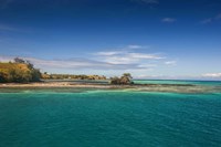 Framed Turquoise waters of Blue Lagoon, Yasawa, Fiji, South Pacific