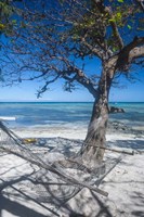 Framed Hammock on the beach of a resort, Nacula Island, Yasawa, Fiji, South Pacific