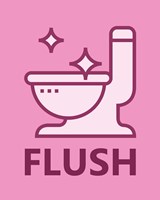 Framed Girl's Bathroom Task-Flush