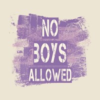 Framed No Boys Allowed Grunge Paint Purple