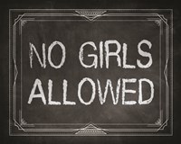 Framed No Girls Allowed Chalkboard Background