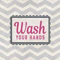 Framed Wash Your Hands Gray Pattern