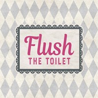 Framed Flush The Toilet Gray Pattern