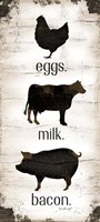 Framed Farmhouse Eggs - Milk - Bacon