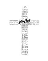 Framed Names of Jesus Cross Silhouette White